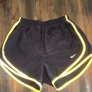 Nike Women's Athletic Shorts Black with Yellow Trim
